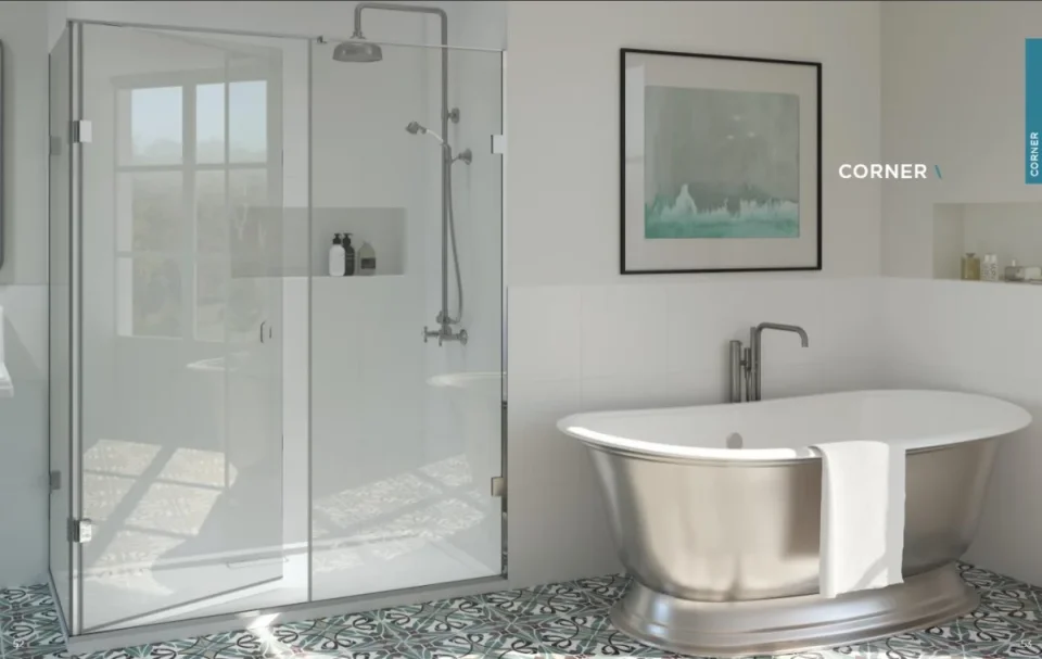 Shower Lab View 32 Standard-sliding Door + Fixed Panel + Two Return Panel 1540 - 1620 X 867 - 887 X 2000 product image - Image 1