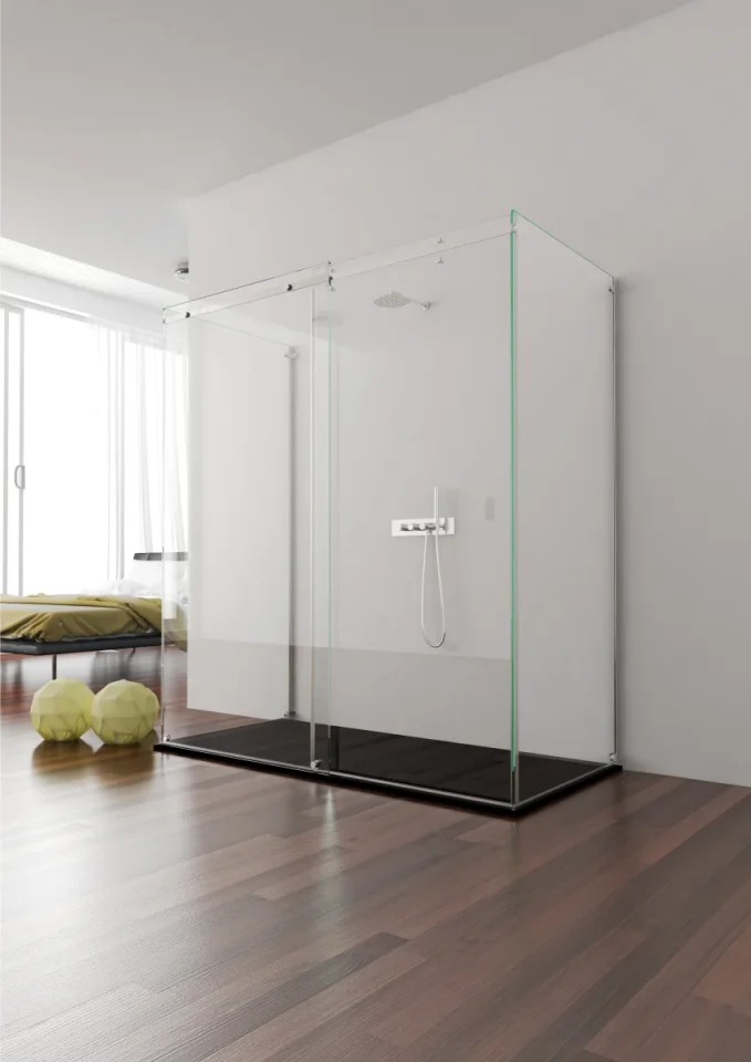 Shower Lab View 32 Standard-sliding Door + Fixed Panel + Two Return Panel 1340 - 1420 X 867 - 887 X 2000 product image - Image 1