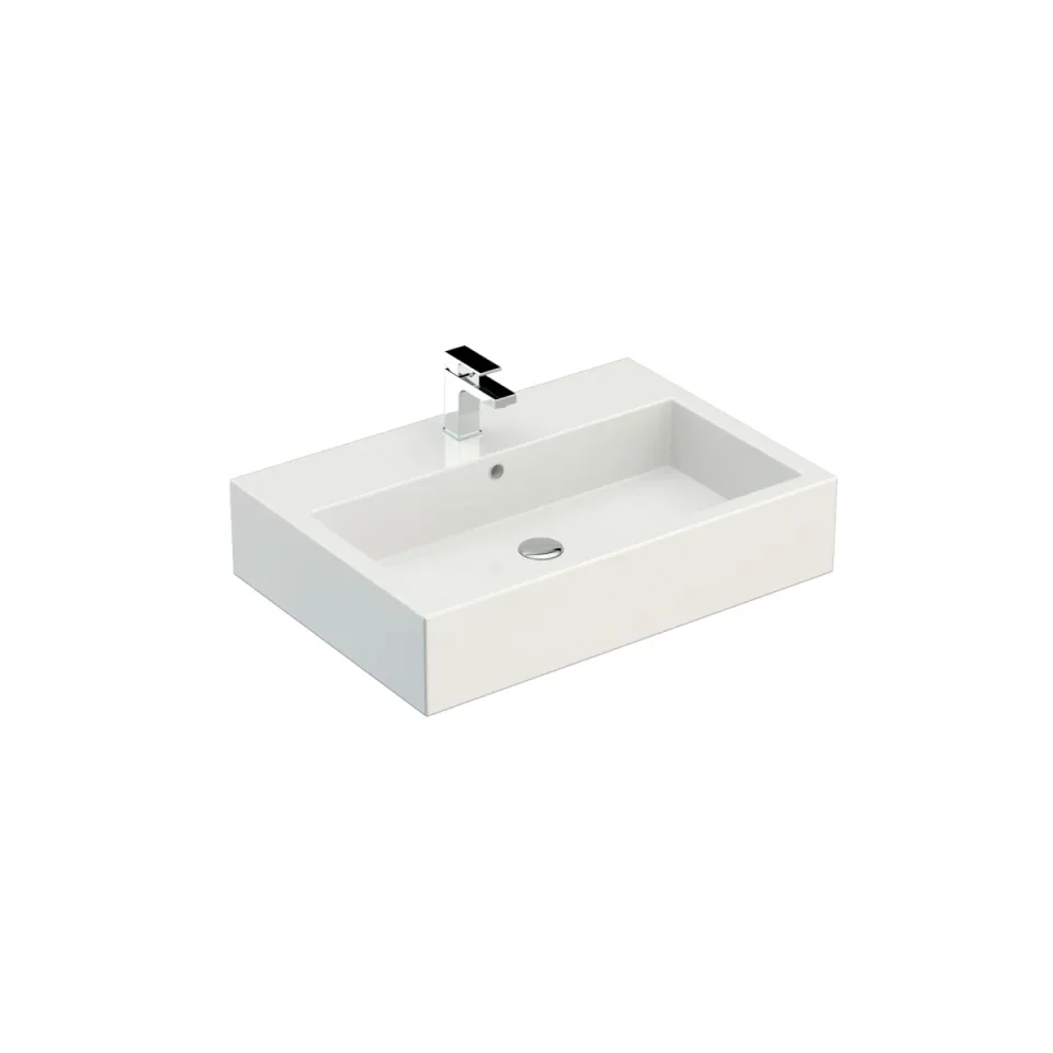 Saneux Matteo 60x42cm Washbasin 1th - Gloss White product image - Image 1
