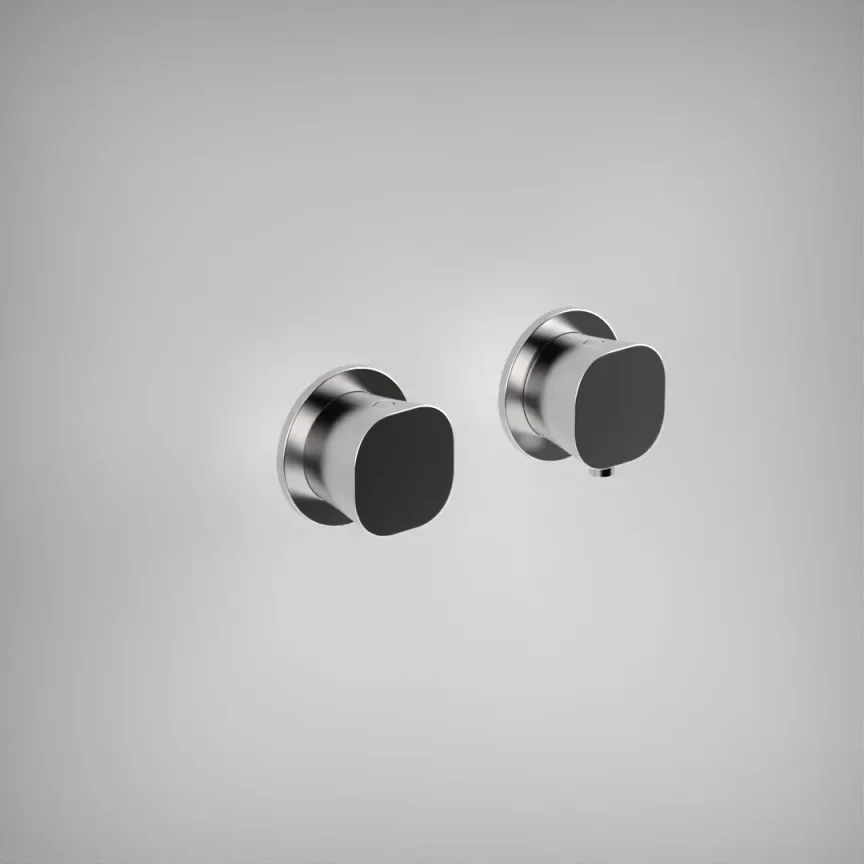 Ava Purity 1 Way 2 Handle Thermostatic Valve W/ Flanges - Polished Stainless Steel product image - Image 1