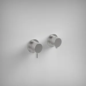 Ava Trend 1 Way 2 Handle Thermostatic Valve W/ Flanges - Brushed Stainless Steel