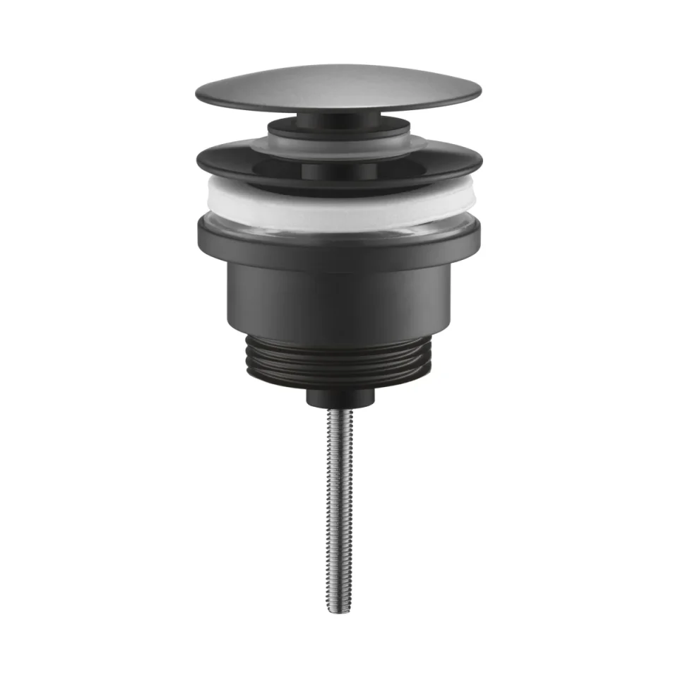 Just Taps Vos Universal Basin Waste (slotted And Unslotted) Matt Black product image - Image 1