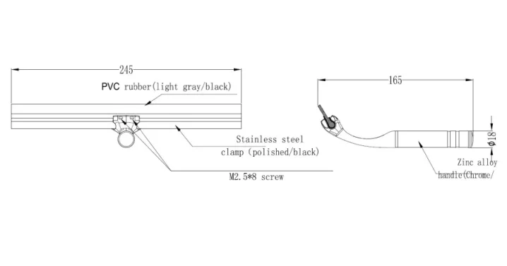 Crosswater Shower Door Squeegy With Wall Bracket Chrome detail view - Image 2