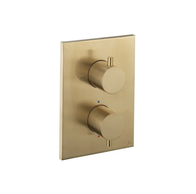 Crosswater Crossbox Mpro 3 Outlet Trim & Levers Brushed Brass product image - Image 1