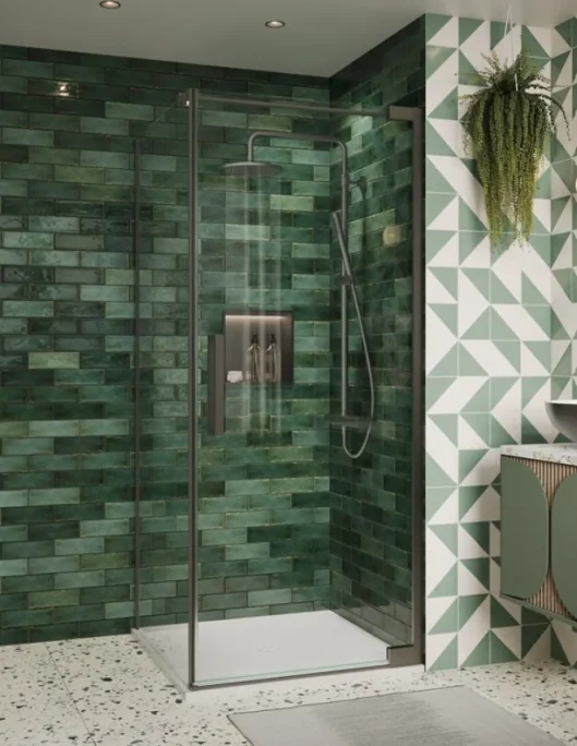 Crosswater Asura 8mm Side Panel For Hinged Door 800 Slate product image - Image 1