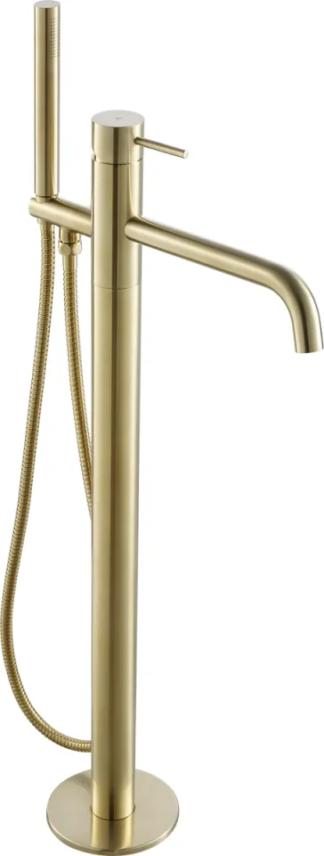 Just Taps Vos Floor Standing Bath Shower Mixer With Kit Brushed Brass product image - Image 1