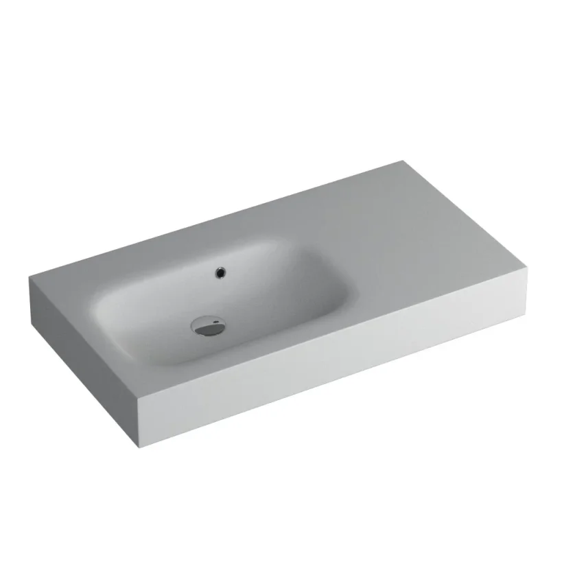Faeber Infinite S1 Pearl 900mm Left Hand Wall Hung Basin White Matt product image - Image 1