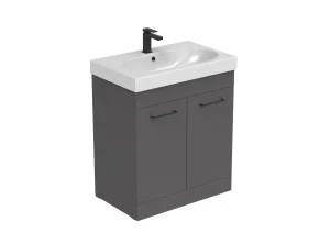 Saneux Austen 72cm 2 Door Floor Standing Unit - Matte Iron Grey