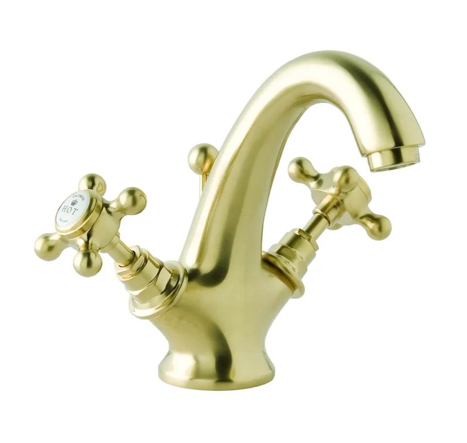 Bc Designs Victrion Crosshead Mono Basin Mixer Brushed Gold product image - Image 1