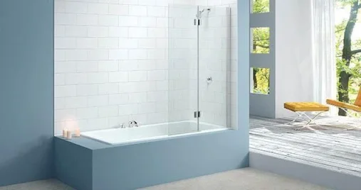 Merlyn 2 Panel Hinged Bathscreen - Left Hand 900 X 1500mm detail view - Image 2