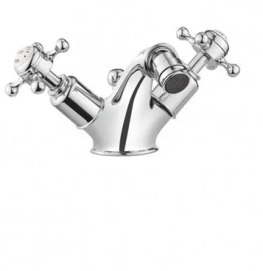 Crosswater Belgravia Traditional Crosshead Bidet Monobloc Mixer Tap with Pop Up Waste Chrome