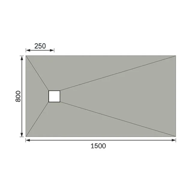 Abacus Elements Level Access Kit Square Drain 15x8 End technical drawing - Image 2