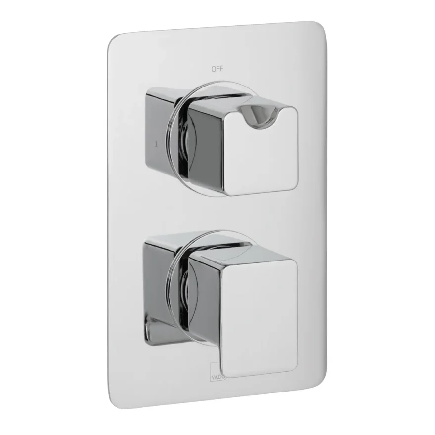 Vado Dx Phase 1 Outlet 2 Handle Concealed Thermostatic Valve Chrome product image - Image 1