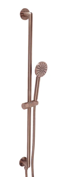 Just Taps Evo Slide Rail Kit With Single Function Round Handset & Hose Brushed Bronze