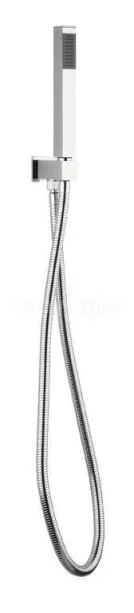 Crosswater Square Shower Kit with Shower Handset, Hose and Wall Outlet Chrome detail view - Image 2