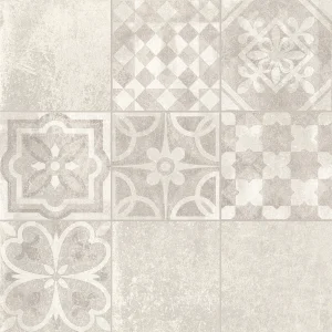 European Tiles Cemento White DECORE' 60 X 60 Rectified Matte Tile
