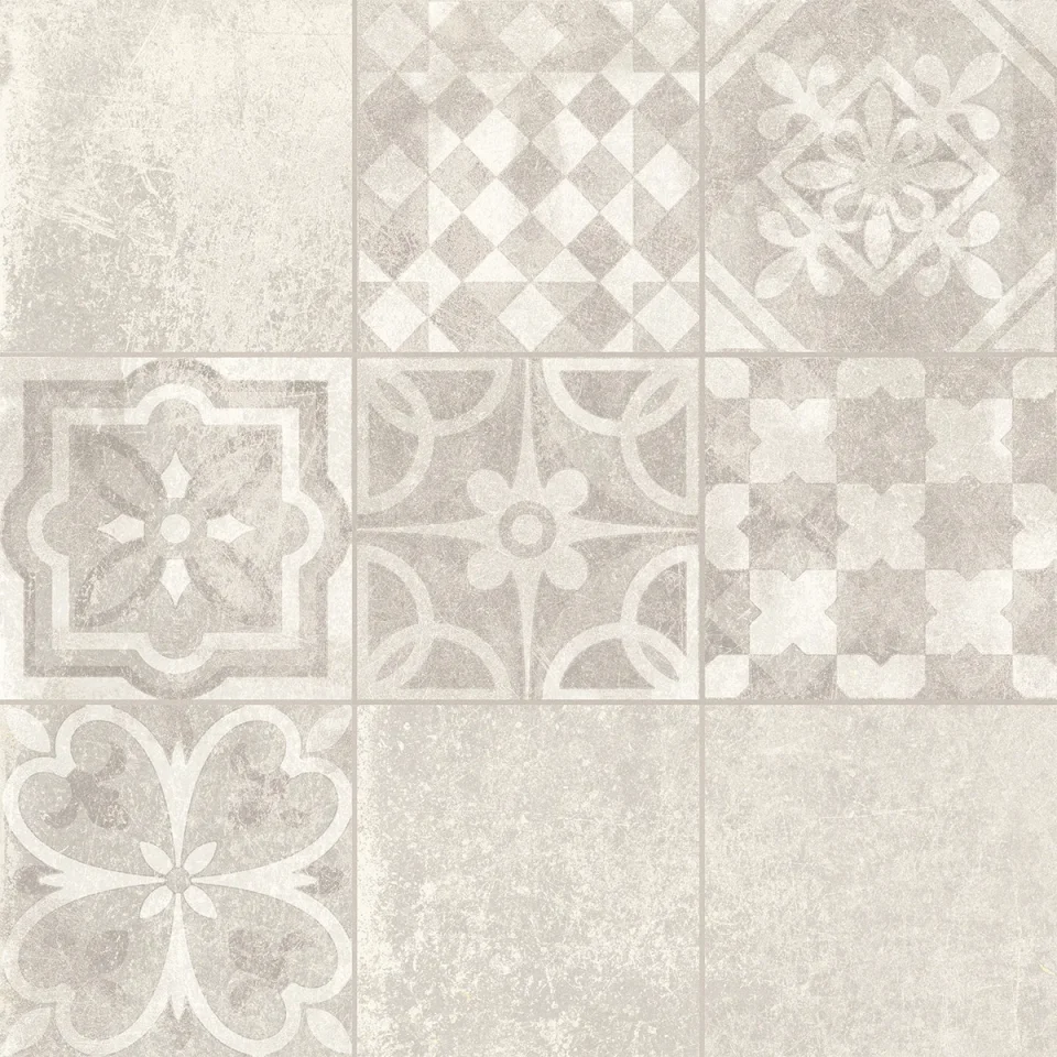 European Tiles Cemento White DECORE' 60 X 60 Rectified Matte Tile detail view - Image 2