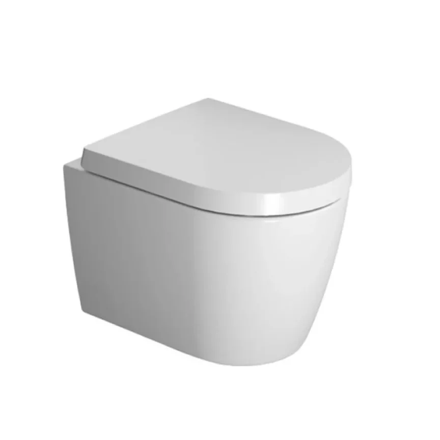 Duravit ME by Stark 480mm Compact Rimless Wall Hung Toilet Gloss White product image - Image 1