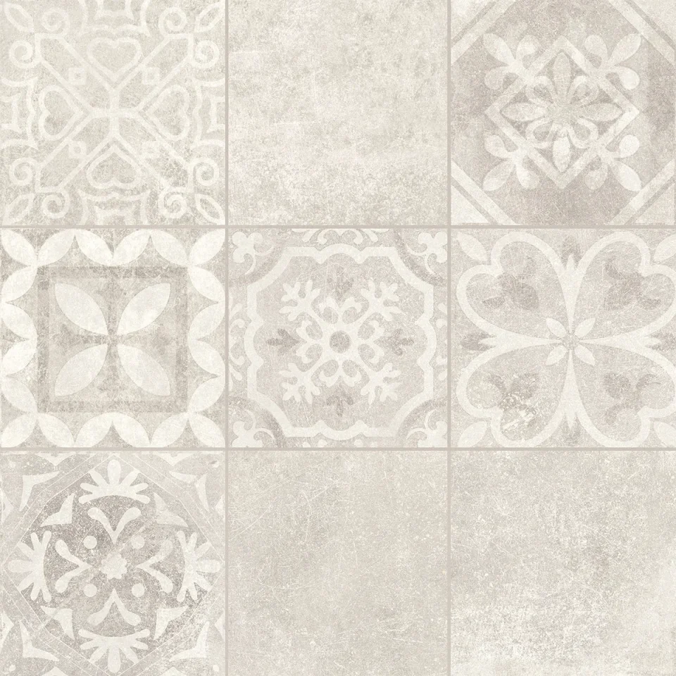 European Tiles Cemento White DECORE' 60 X 60 Rectified Matte Tile detail view - Image 3