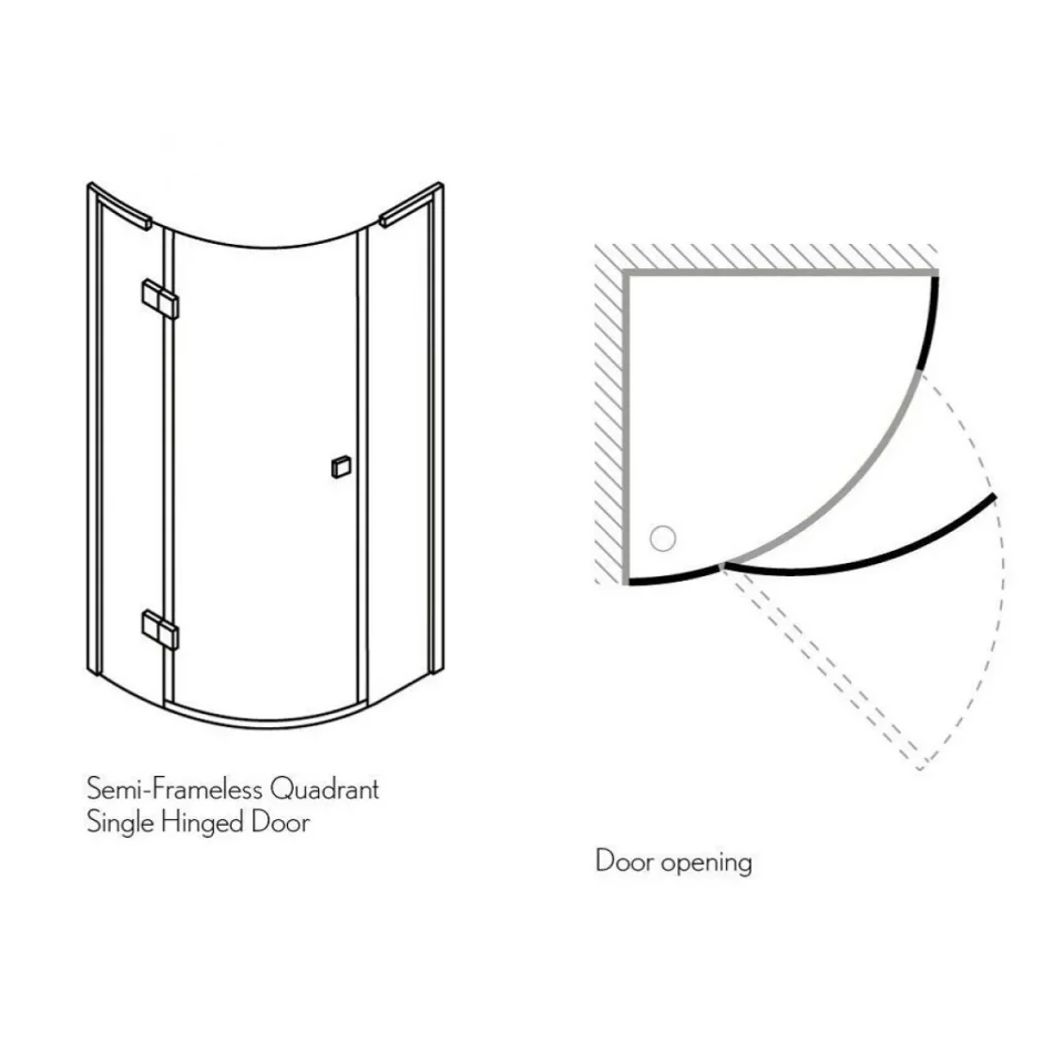 Crosswater Design 8 Quadrant Single Door 900 Silver detail view - Image 5
