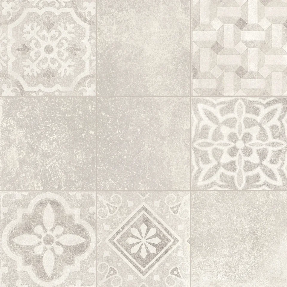European Tiles Cemento White DECORE' 60 X 60 Rectified Matte Tile detail view - Image 5