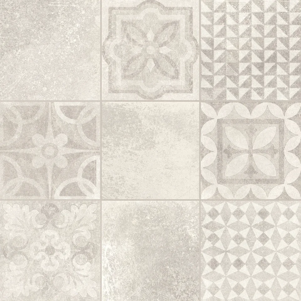 European Tiles Cemento White DECORE' 60 X 60 Rectified Matte Tile detail view - Image 6