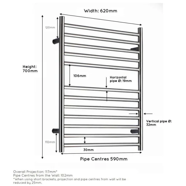 Jis Ouse 620 700 X 620mm Radiator For Central Heating Polished Stainless Steel detail view - Image 4