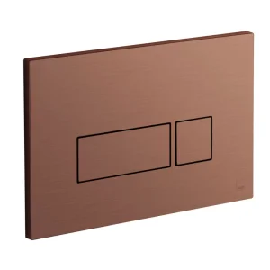 Vado Individual Square Button Flush Plate Brushed Bronze