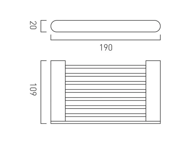 Vado Photon Soap Holder Wall Mounted Chrome technical drawing - Image 2