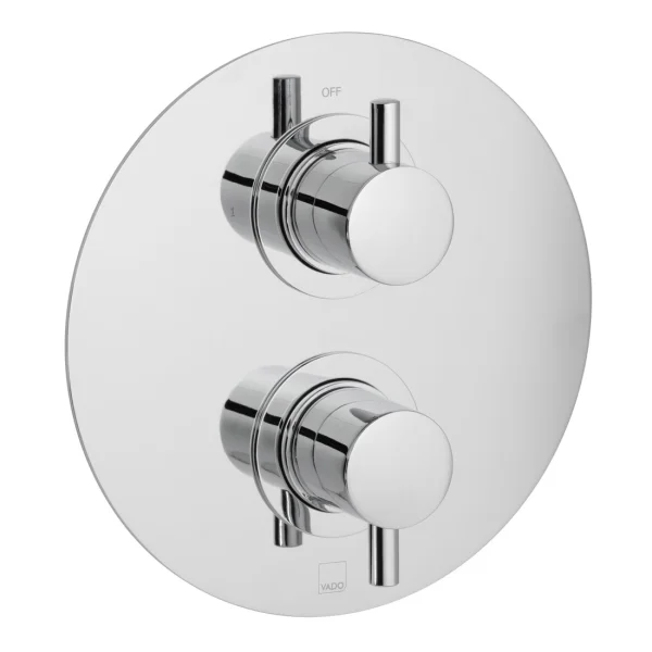 Vado Dx Celsius 1 Outlet 2 Handle Concealed Thermostatic Valve Round Backplate Chrome