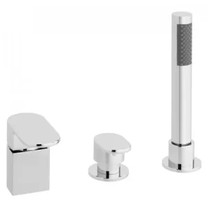 Vado Life 3 Hole Bath Shower Mixer Single Lever Deck Mounted Without Spout For Use With Bath Filler Waste Chrome