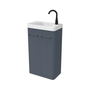 Saneux Hyde 50cm 2 Door Floor Standing Unit & Plinth - Matte Fiord