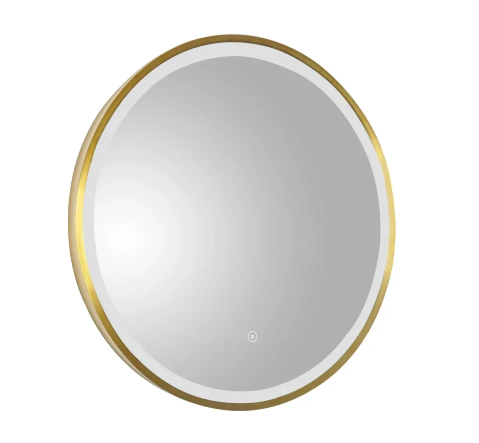 Just Taps Vos 600 Mirror With Light Brushed Brass product image - Image 1