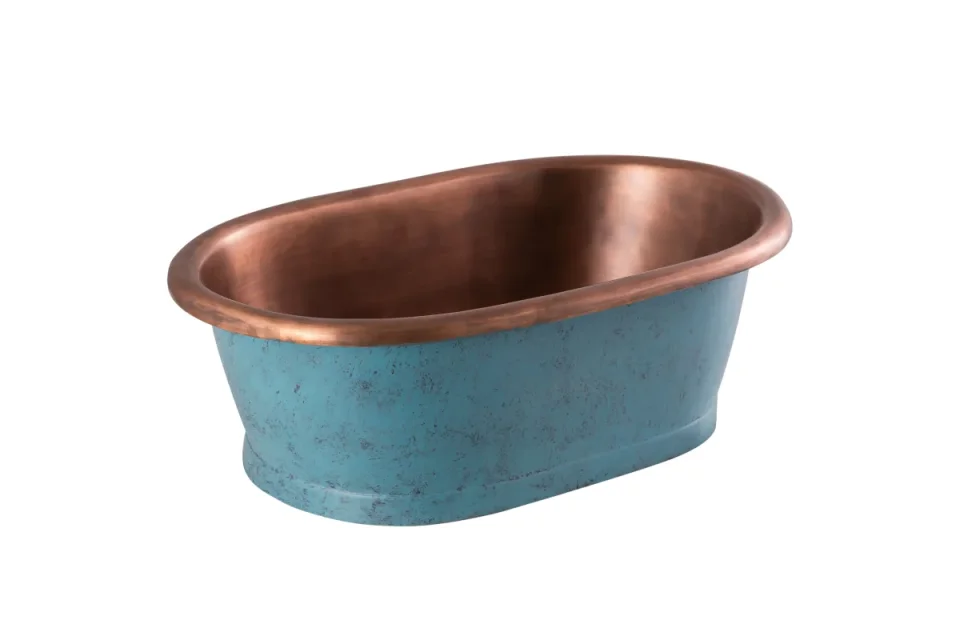 Bc Designs Copper Basin With Patinata Blue Outer Copper/patinata product image - Image 1