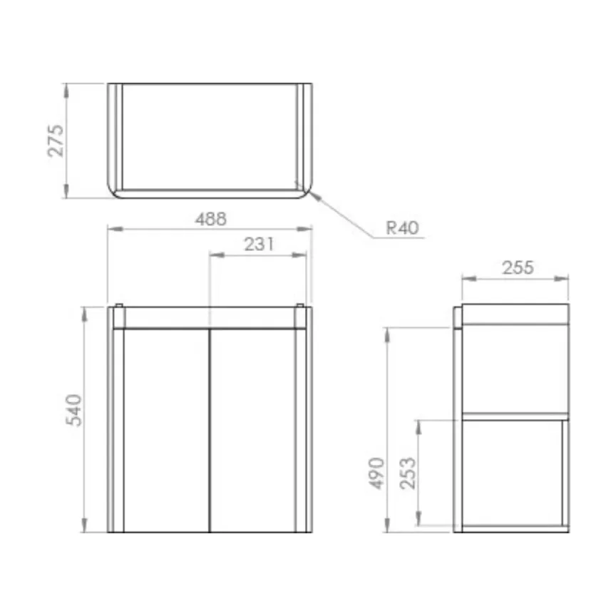 Saneux Hyde 50cm 2 Door Wall Mounted Unit - Matte Sage detail view - Image 2