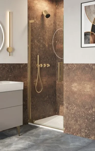 Crosswater Asura 8mm Hinged Door 1000 Brushed Brass product image - Image 1