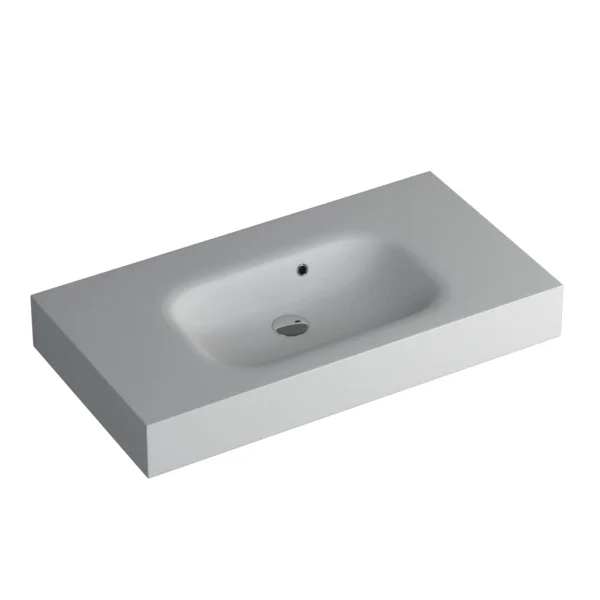 Faeber Infinite S1 Pearl 900mm Single Central Wall Hung Basin White Matt