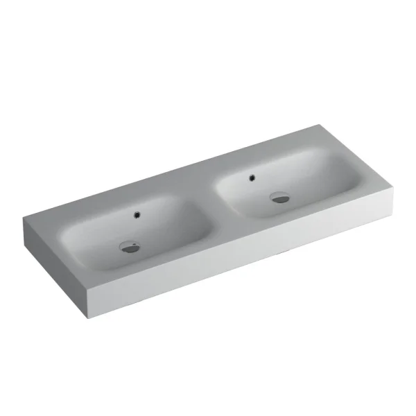 Faeber Infinite S1 Pearl 1200mm Double Wall Hung Basin White Matt