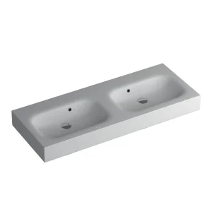 Faeber Infinite S1 Pearl 1200mm Double Wall Hung Basin White Matt