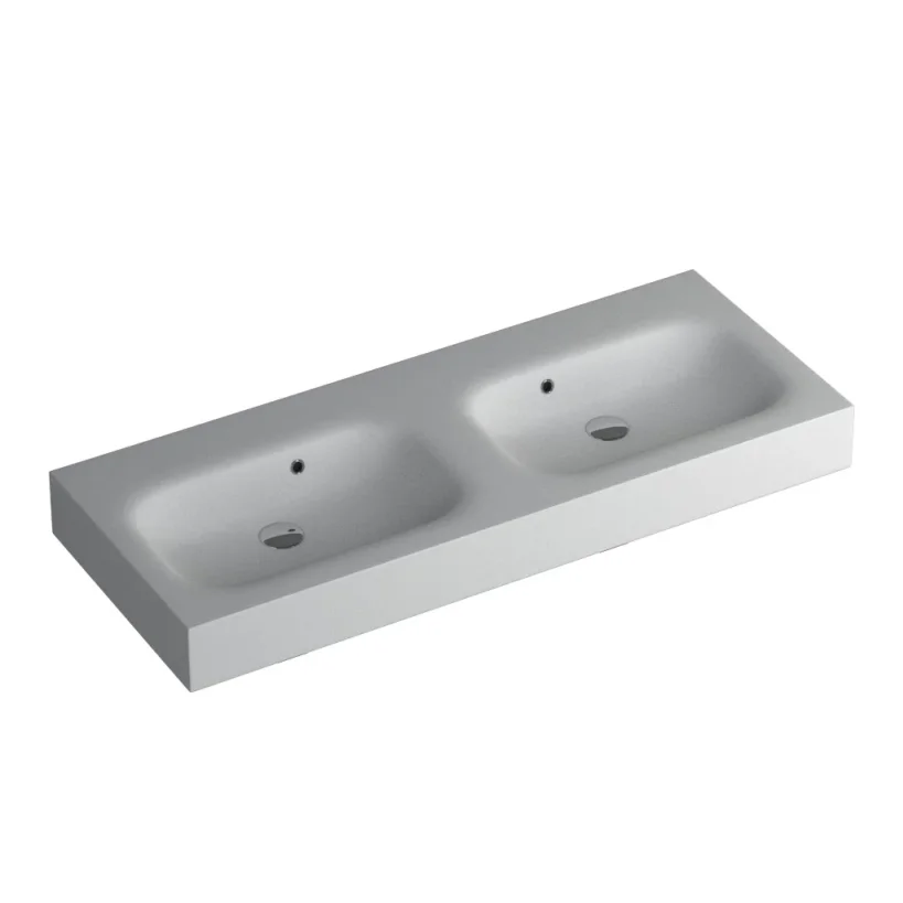 Faeber Infinite S1 Pearl 1200mm Double Wall Hung Basin White Matt product image - Image 1