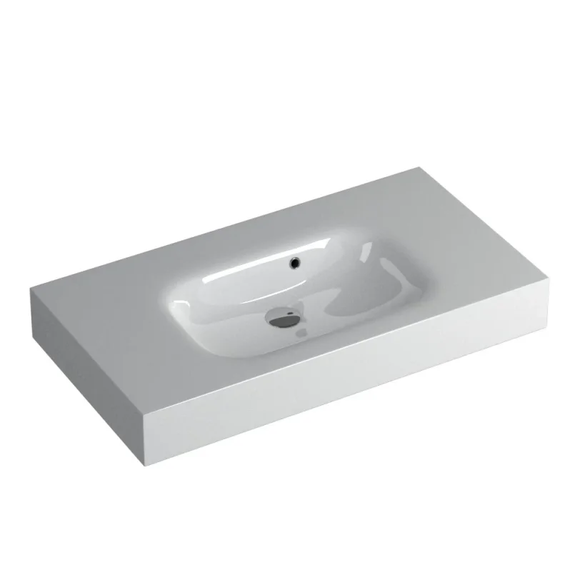 Faeber Infinite S1 Pearl 900mm Single Central Wall Hung Basin White polished product image - Image 1
