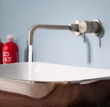 Crosswater Mpro Basin 2 Hole Set Wall Mounted Stainless detail view - Image 4