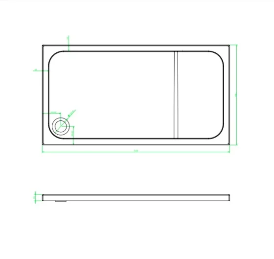 Crosswater Rectangular Shower Tray 800x1500 45mm detail view - Image 4