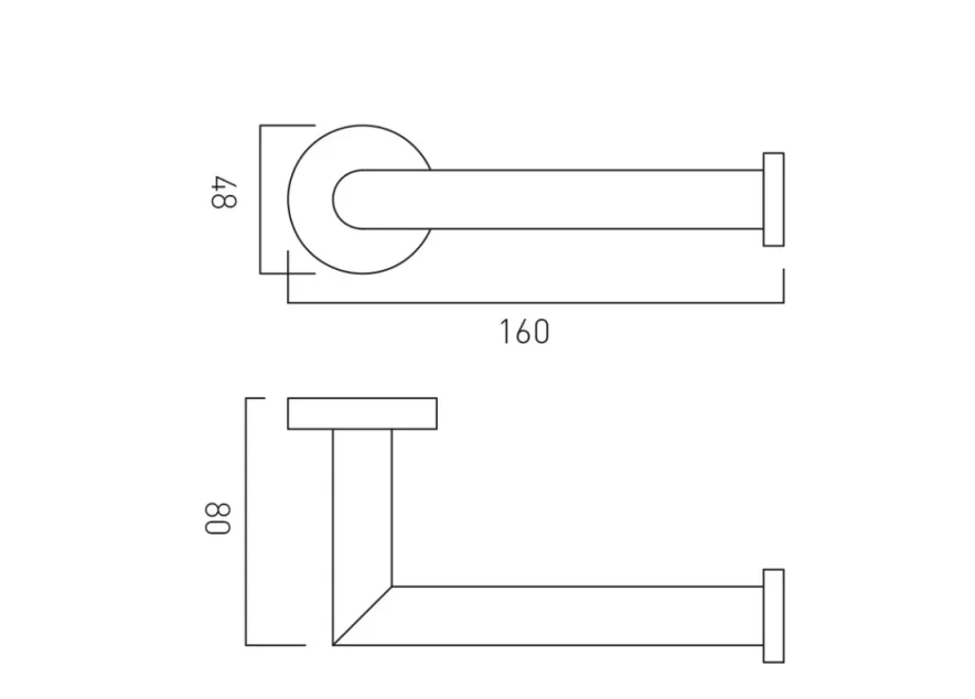 Vado Individual Spa Paper Holder Brushed Nickel technical drawing - Image 2
