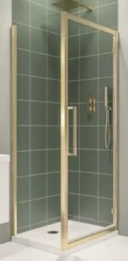 Eastbrook Corniche 8mm Framed Hinged Door 2000x800 Brushed Brass