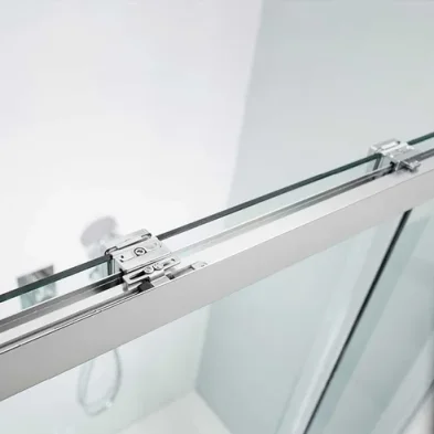 Crosswater Design 8 Soft Close Sliding 8mm Shower Door 1600mm Silver detail view - Image 5