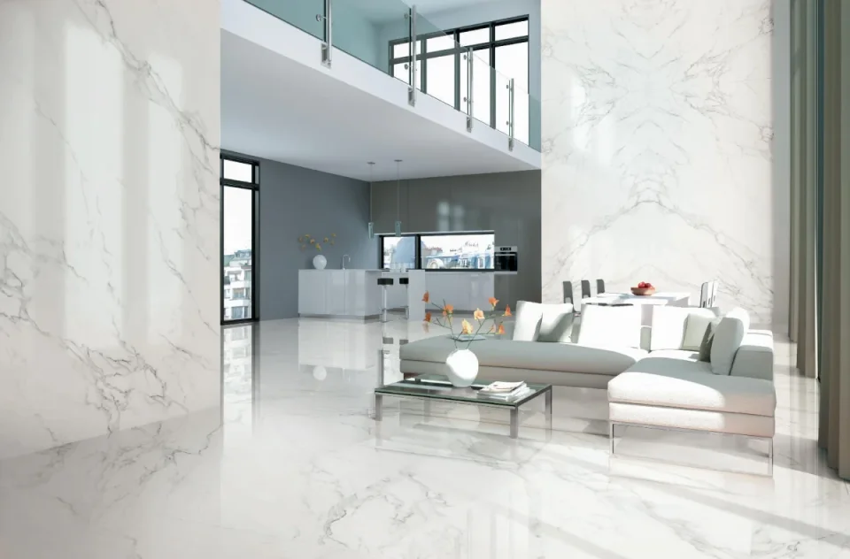 European Tiles EXTRAordinary Marble Statuario 240X120 Natural Porcelain 6Mm Rectified Tile detail view - Image 2