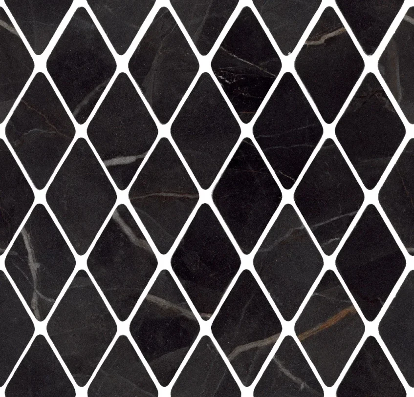 European Tiles Charmo Calacatta Black Diamond Mosaic 31 X 33.5cm Polished Wall Tile (sold Per Piece) product image - Image 1