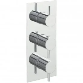 Just Taps Florence Thermostatic Concealed 3 Outlet Shower Valve Vertical Chrome