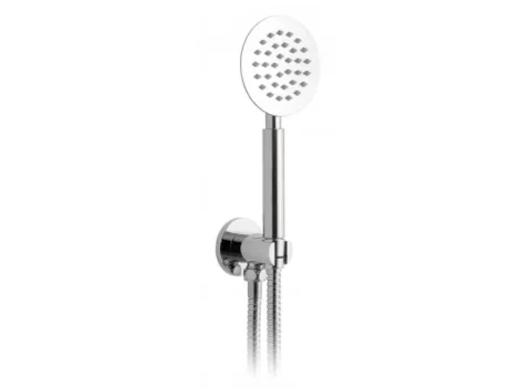 Vado Aquablade Round Single Function Mini Shower Kit With 150cm Shower Hose And Bracket With Integrated Outlet Chrome detail view - Image 2